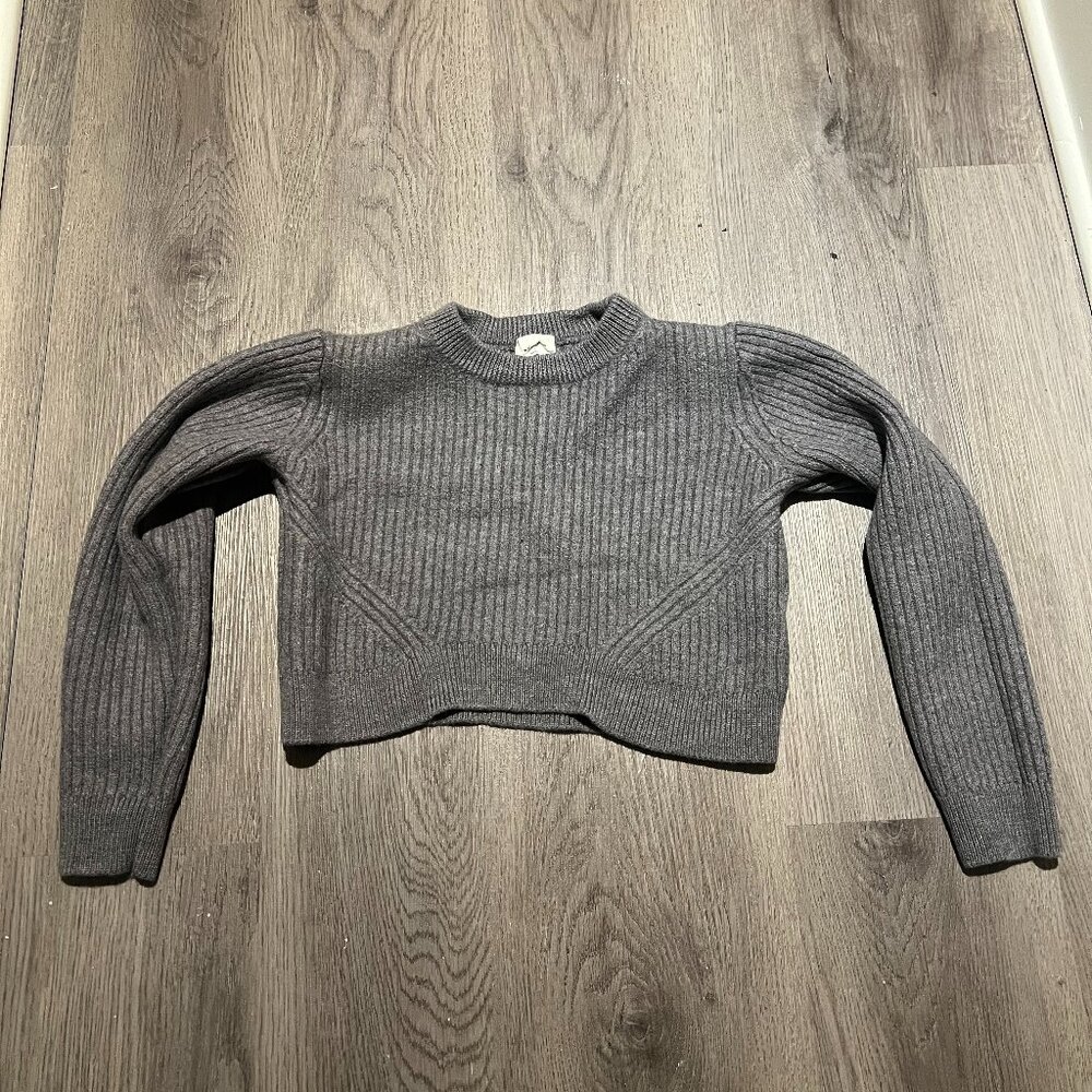 Aritzia Cropped Wilfred Sweater - Grey